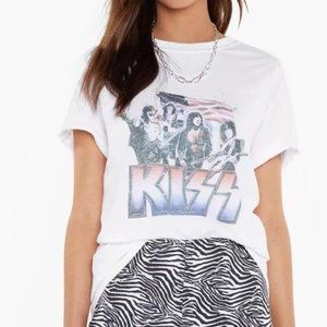 70% off SALE! Nasty Gal Kiss American Graphic Band Tee (US Size S)